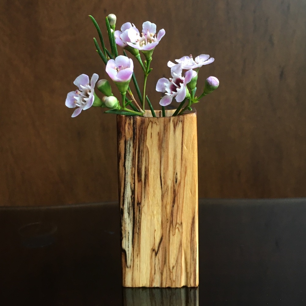 Craftsman Wood Vessel, Handmade Miniature Woodwork Toothpick Holder - Picture 8 of 8